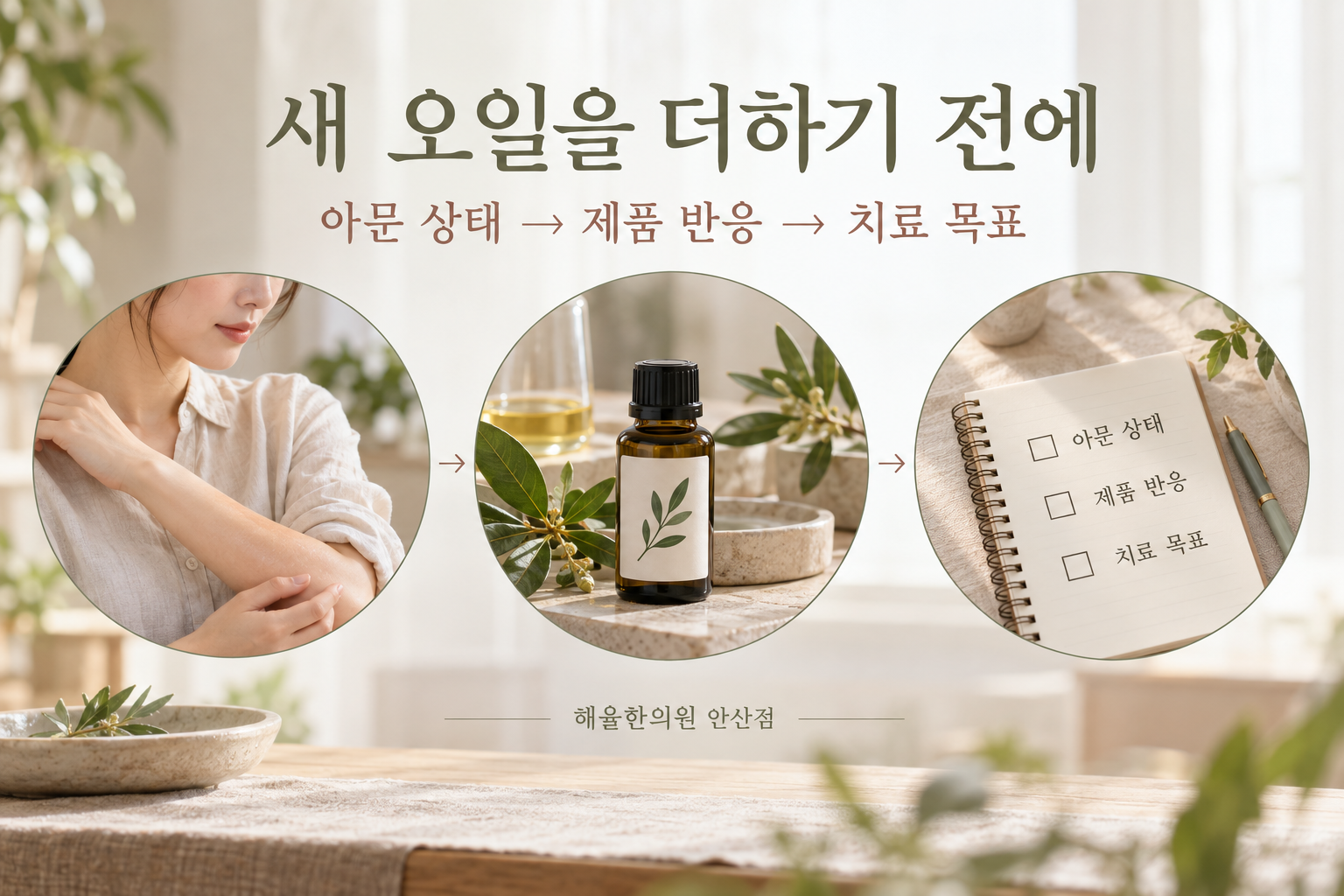 상처가 아문 상태와 제품 반응 및 치료 목표를 확인하는 순서