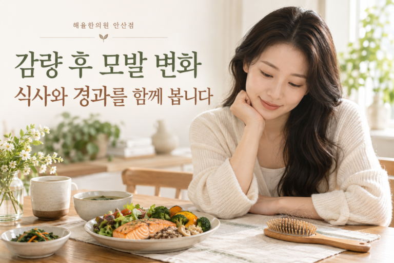 규칙적인 식사와 모발 변화를 함께 살펴보는 일상 이미지