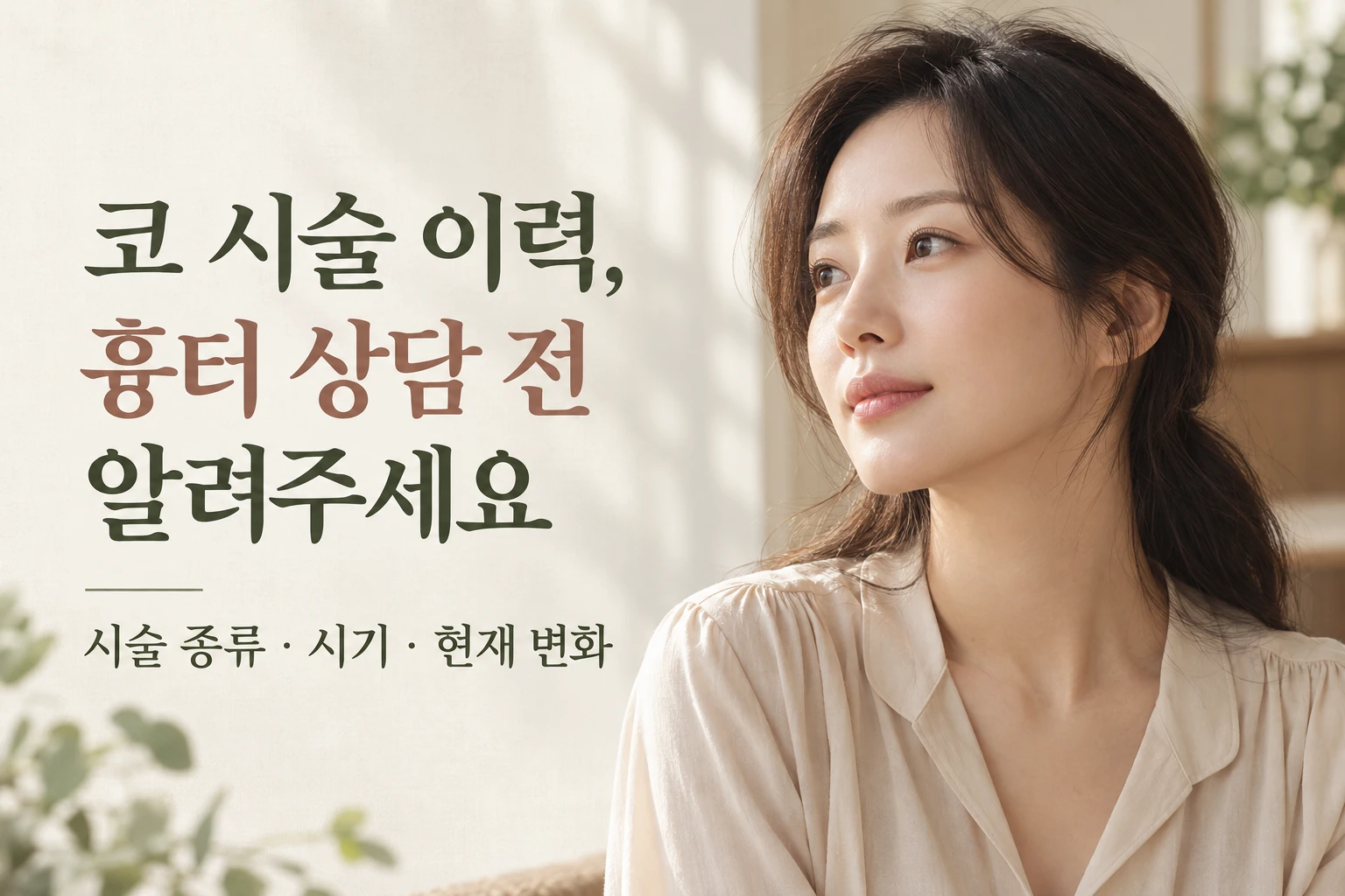 코 시술 이력과 흉터 상담 준비를 안내하는 표지
