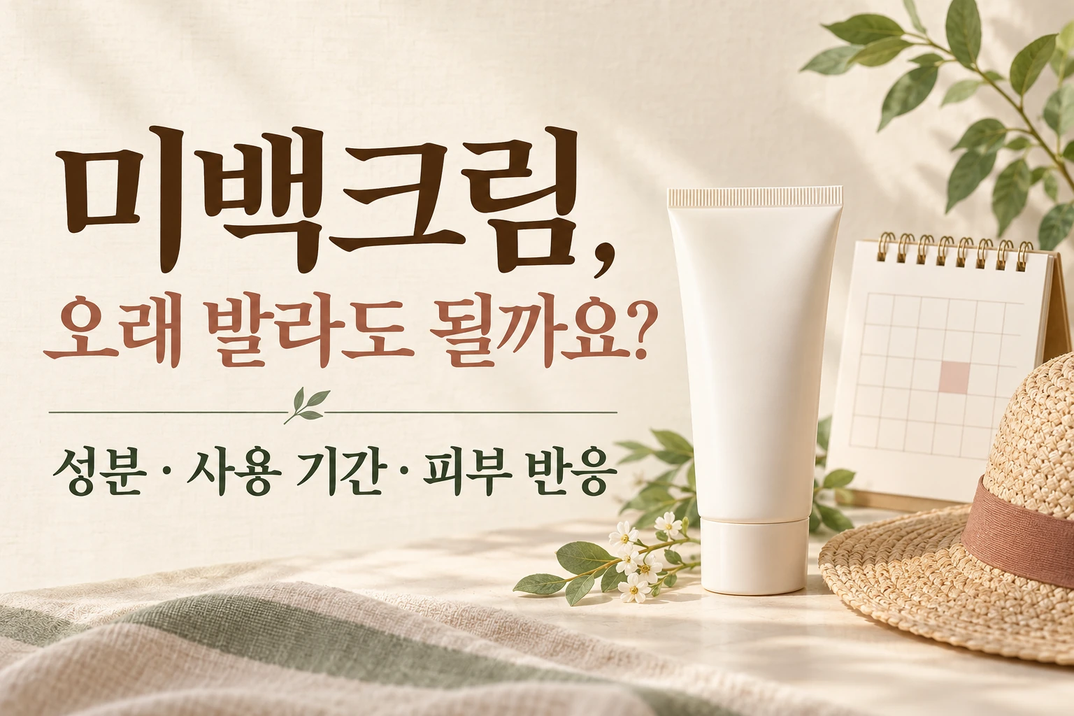 미백크림의 성분·사용 기간·피부 반응을 확인하는 표지