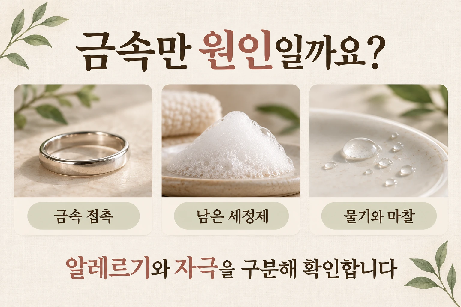 금속 접촉·남은 세정제·물기와 마찰을 나누어 살피는 항목