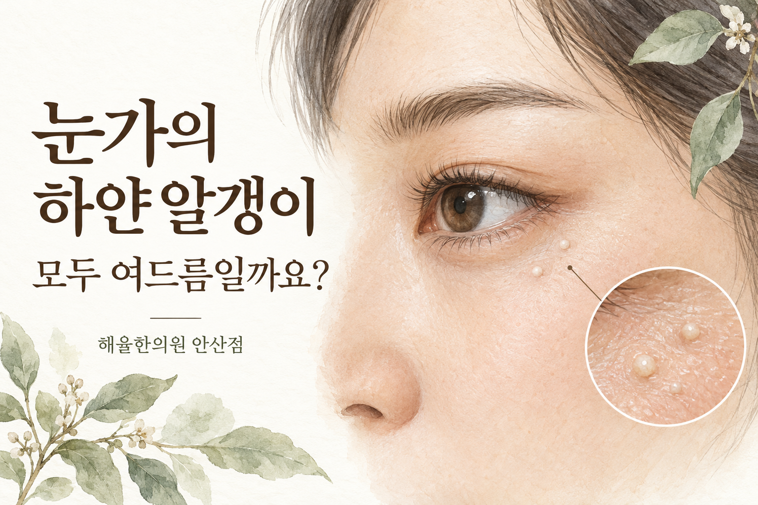 눈가의 작은 흰 돌기를 그린 수채화 칼럼 썸네일