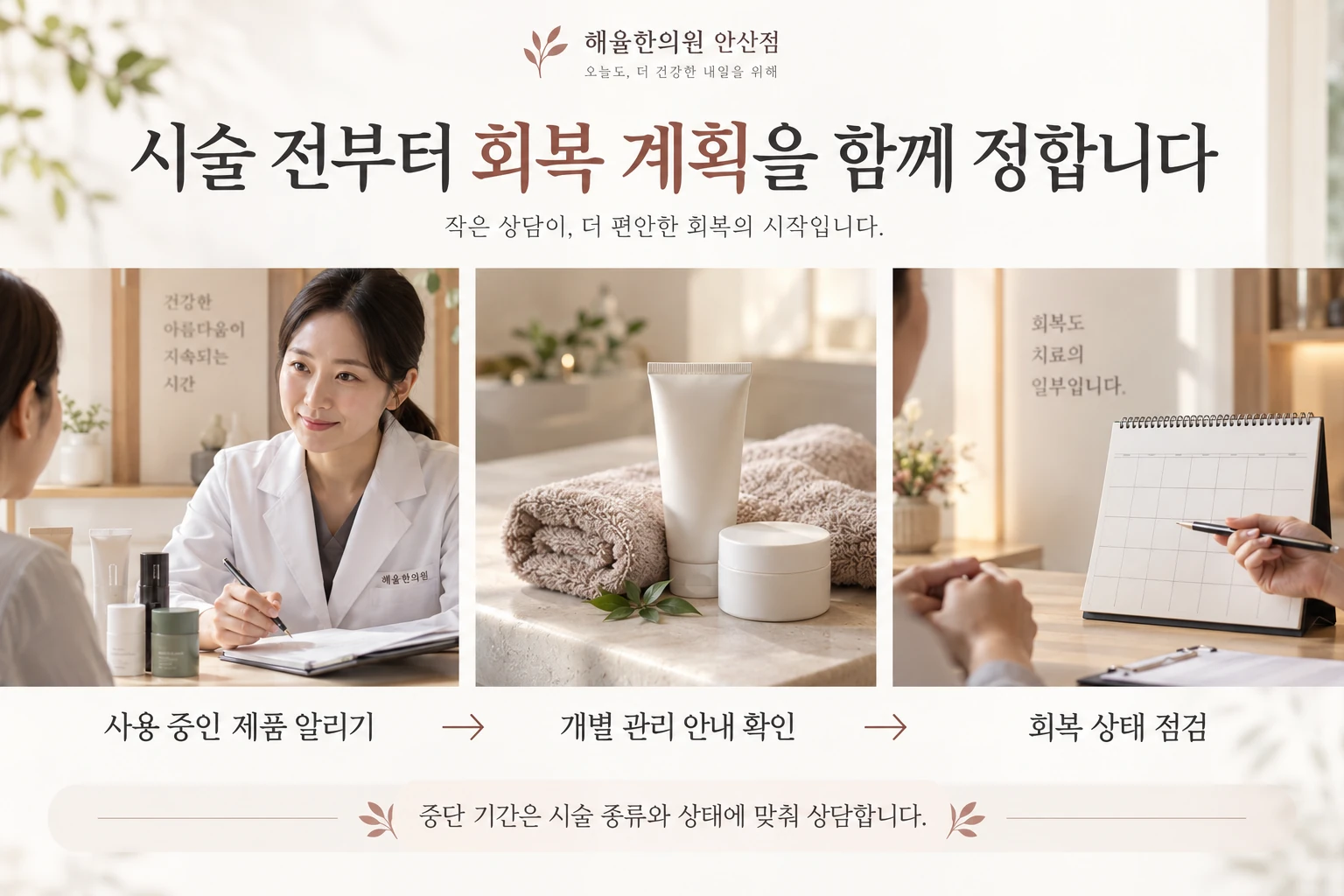 시술 전 상담부터 회복 점검까지의 계획