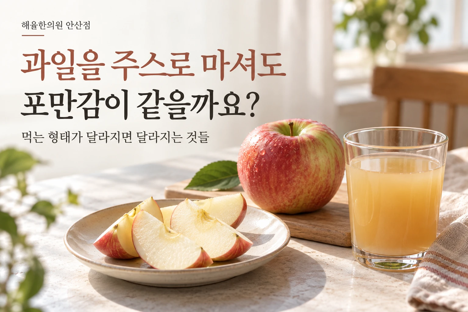 과일과 주스의 포만감 칼럼 썸네일